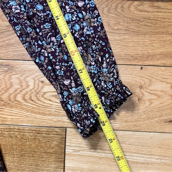 Juicy Couture Black Label Dark Purple Floral 100% Silk Pleated Dress Size Small - Picture 4 of 7